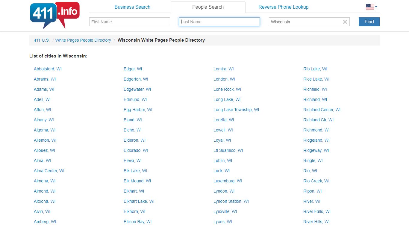 Wisconsin White Pages People Directory - 411.info™
